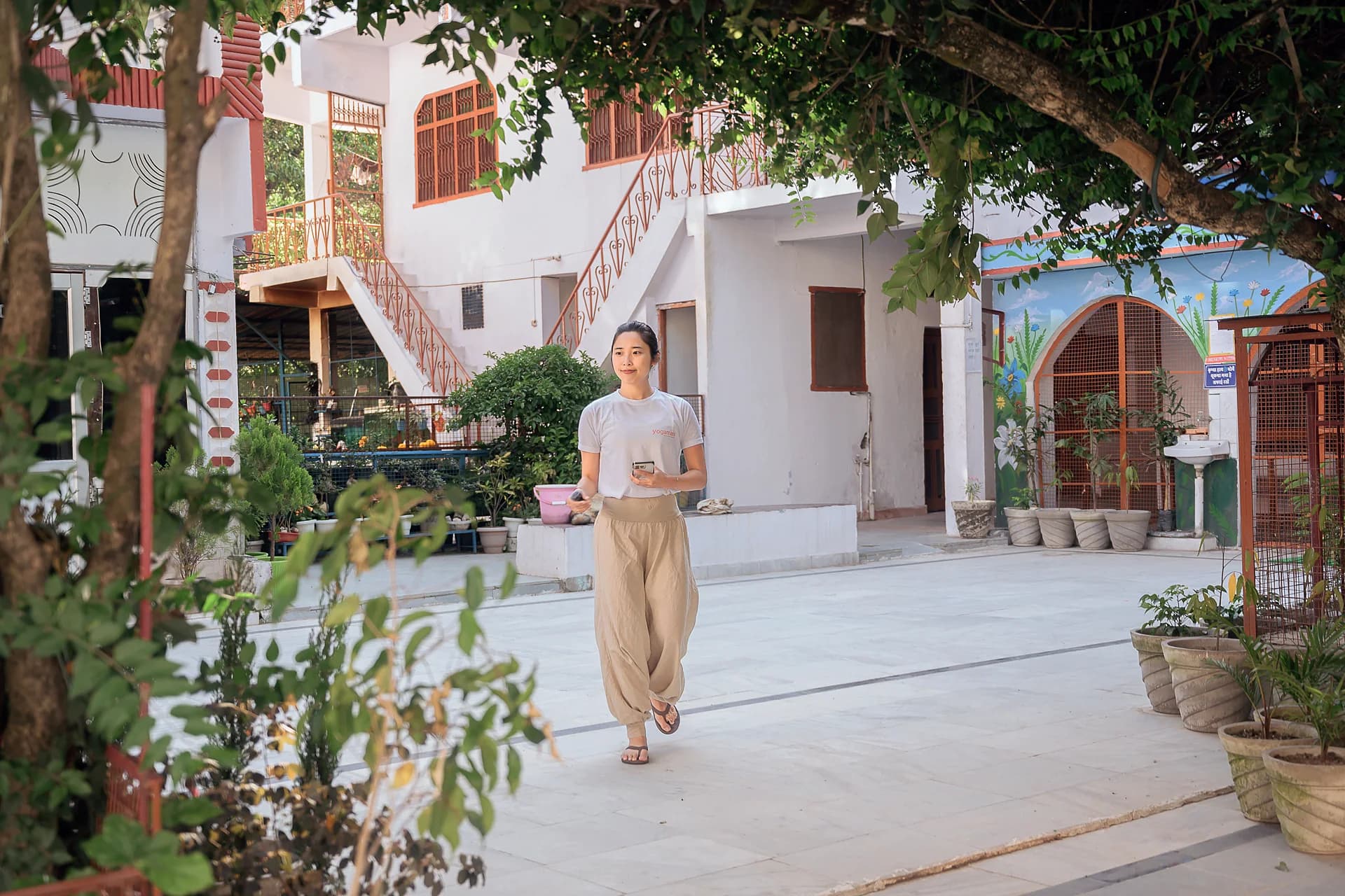 At the ashram
