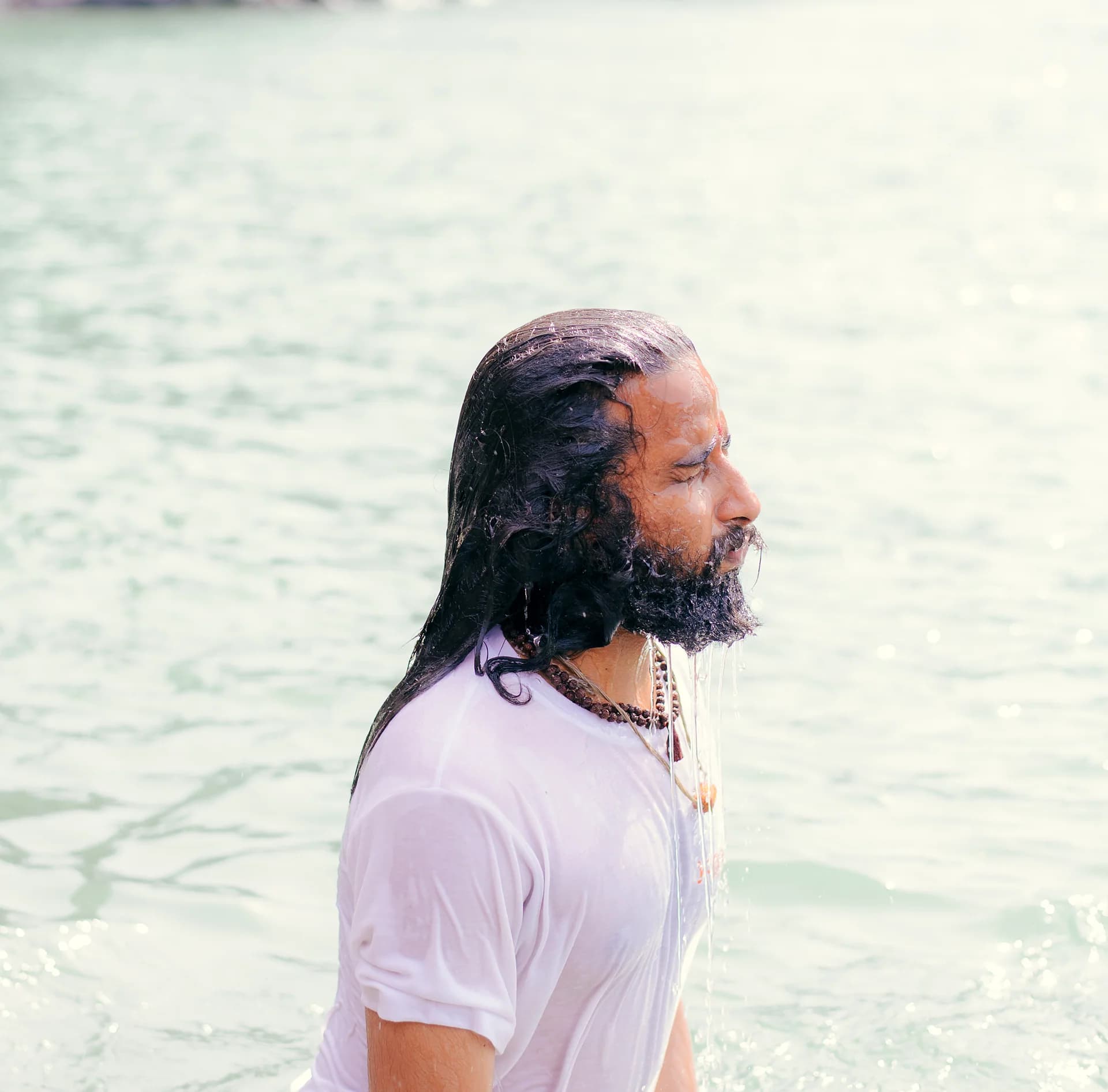 Yogaacharya Manish by the Ganga in Rishikesh
