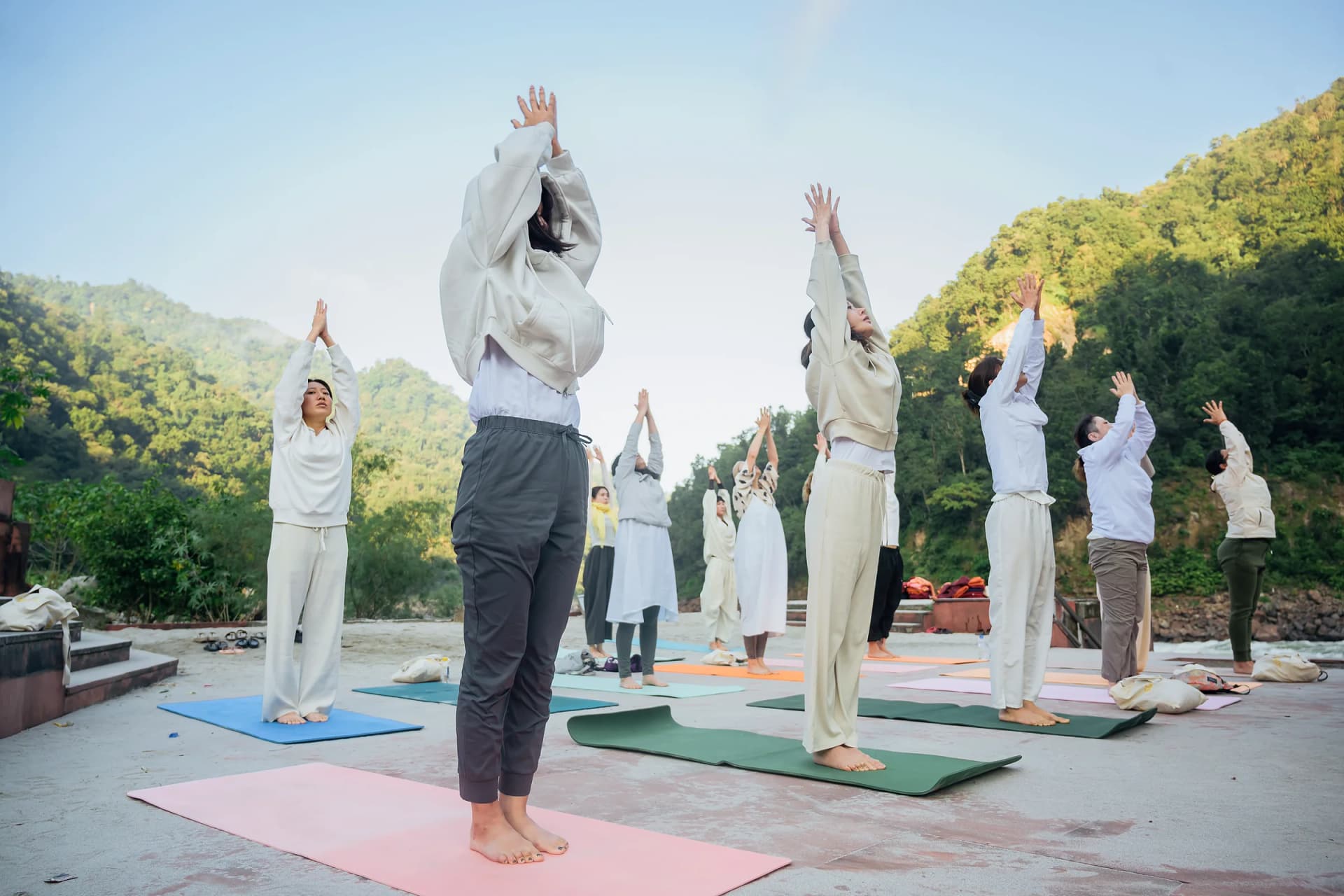 A morning class in Rishikesh
